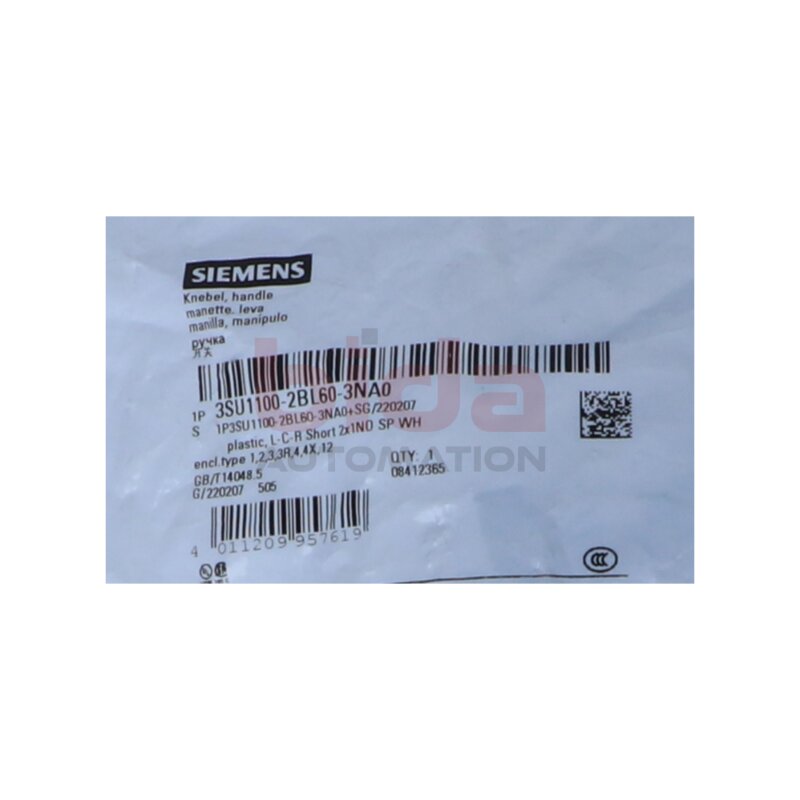 Siemens 3SU1100-2BL60-3NA0 Knebelschalter Toggle switch