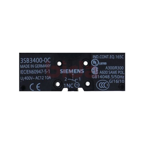 Siemens 3SB3400-0C / 3SB3 400-0C SCHALTELEMENT / SWITCHING ELEMENT