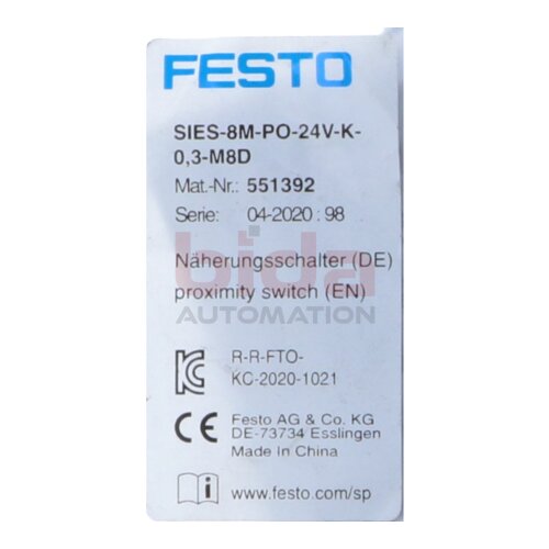 Festo SIES-8M-PO-24V-K-0,3-M8D (551392) N&auml;herungsschalter Proximity switch