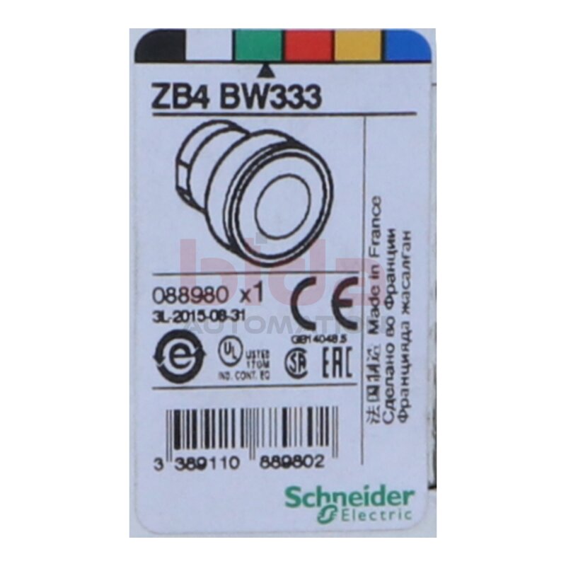 SCHNEIDER ELECTRIC ZB4BW333  Leuchtdrucktaster / illuminated push button