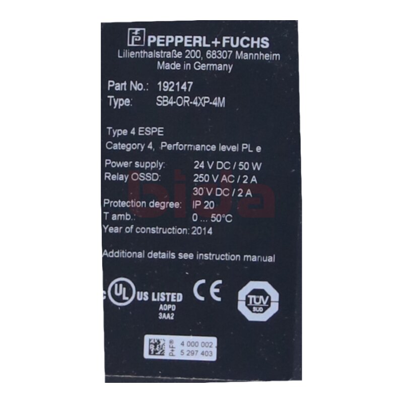 PEPPERL+FUCHS SB4-0R-4XP-4M(192147) Sicherheitsschaltger&auml;t Safety switching device