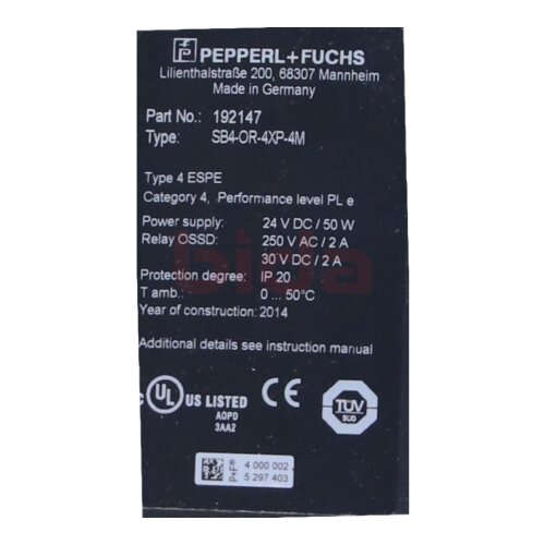 PEPPERL+FUCHS SB4-0R-4XP-4M(192147) Sicherheitsschaltger&auml;t Safety switching device
