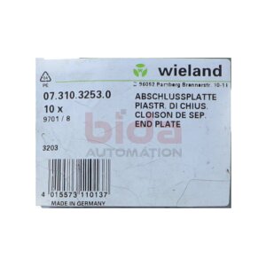 Wieland 07.310.3253.0 Abschlussplatte / End Plate