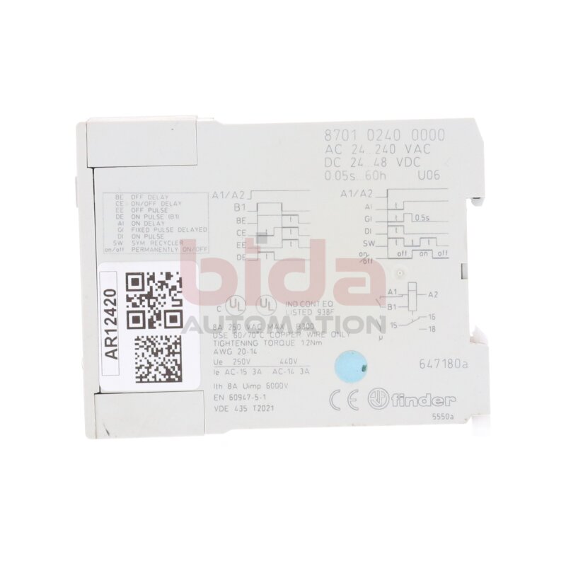Finder Type 87.01 (8701 0240 0000) Zeitrelais Time Relay