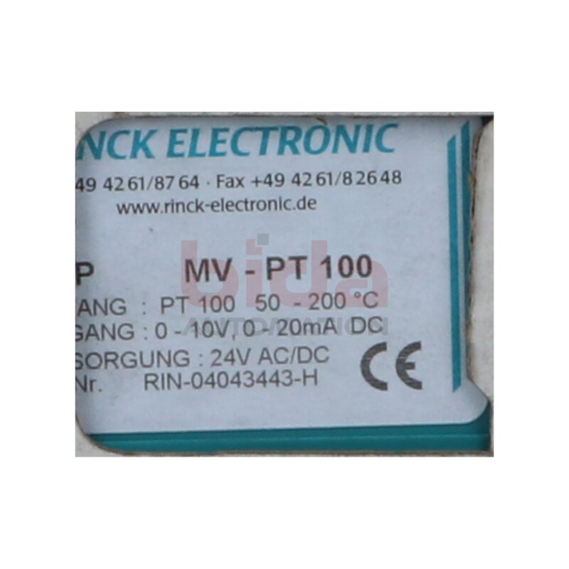 RINCK ELECTRONIC MV-PT 100 Messwertumformer Transmitter