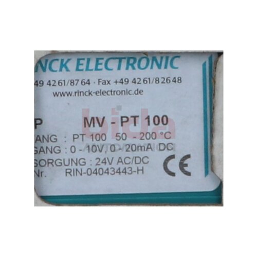 RINCK ELECTRONIC MV-PT 100 Messwertumformer Transmitter