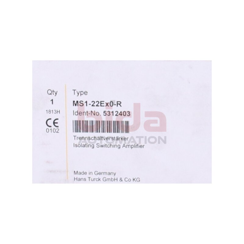 TURCK MS1-22Ex0-R (5312403) Multi safe Trennschaltverst&auml;rker Isolating Switching Amplifier