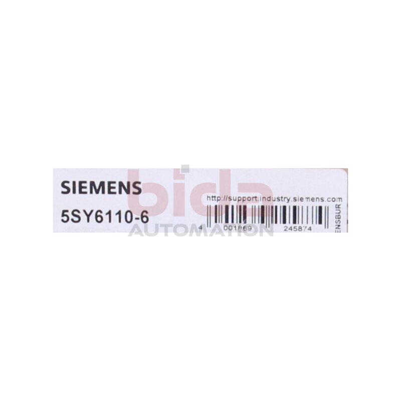 Siemens 5SY6110-6 / 5SY6 110-6 Leitungsschutzschalter 230/400V 6kA Circuit breaker