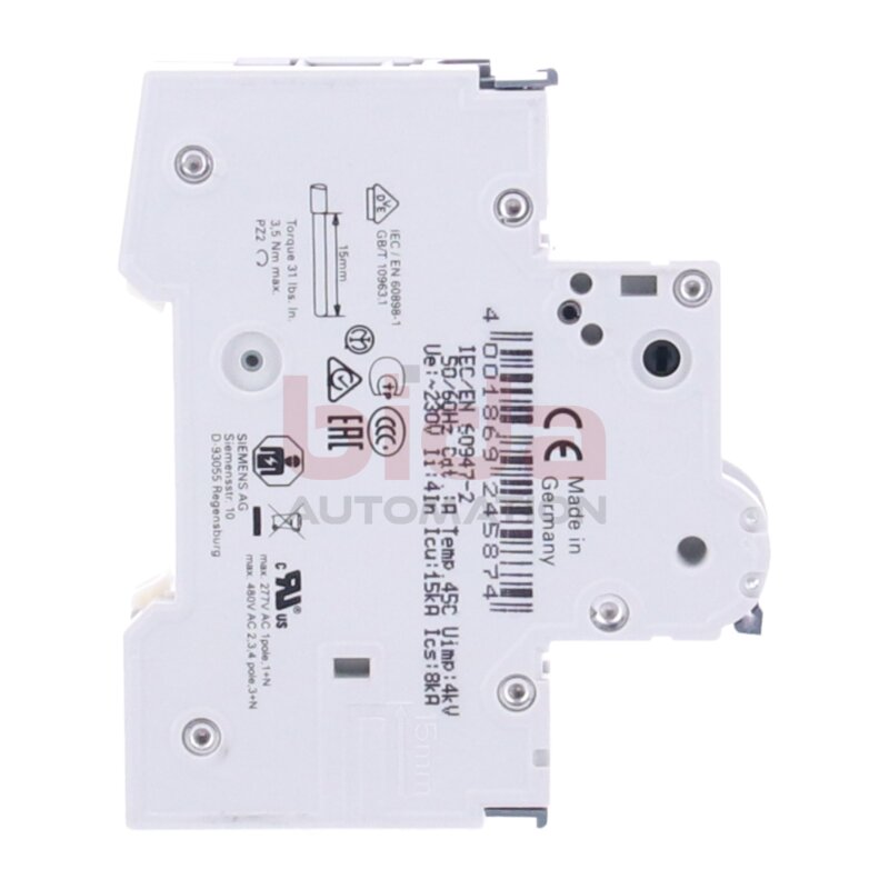 Siemens 5SY6110-6 / 5SY6 110-6 Leitungsschutzschalter 230/400V 6kA Circuit breaker