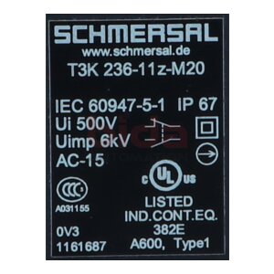 SCHMERSAL T3K 236-11Z-M20(1161687) Positionsschalter...
