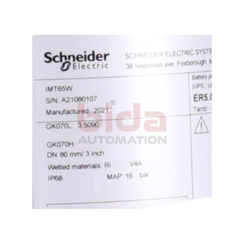 Schneider IMT65W Batteriebetriebener magnetisch-induktiver Wasserz&auml;hler / Battery-powered magnetic-inductive water meter