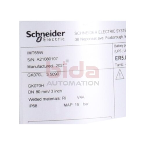 Schneider IMT65W Batteriebetriebener magnetisch-induktiver Wasserz&auml;hler / Battery-powered magnetic-inductive water meter