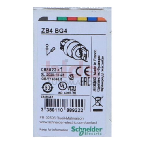 Schneider ZB4 BG4(088922) Schl&uuml;sselschalter Key switch