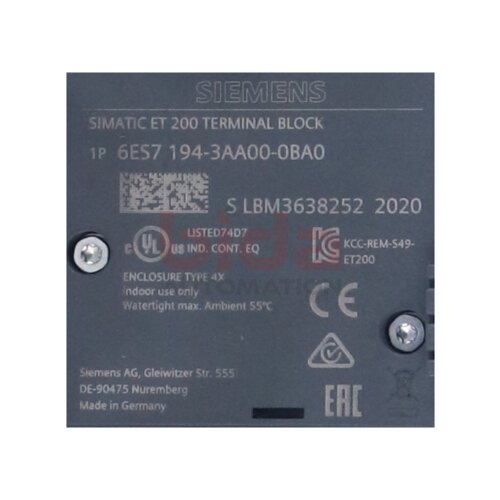 Siemens 6ES7194-3AA00-0BA0 / 6ES7 194-3AA00-0BA0 SIMATIC DP, Anschlussblock / Connection block  M12
