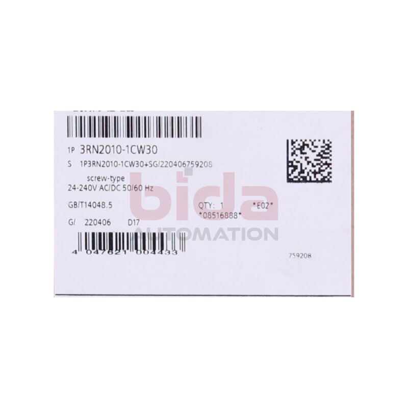 Siemens 3RN2010-1CW30 / 3RN2 010-1CW30 Thermistor-Motorschutzrelais Thermistor motor protection relay