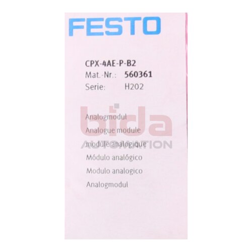 Festo CPX-4AE-P-B2 (560361)  Analogmodul / Analogue module 24 V