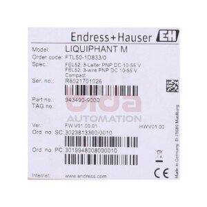 ENDRESS+HAUSER  FTL50-1D833/0 (943490-9000) Grenzschalter...