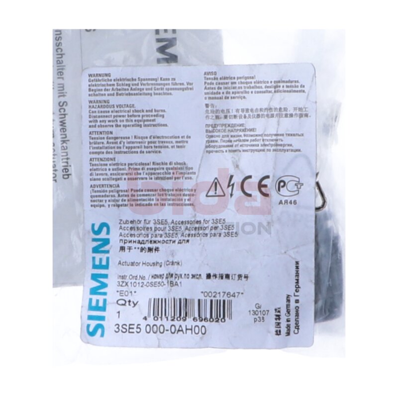 Siemens 3SE5 000-0AH00 /3SE5000-0AH00 Schwenkhebelantrieb Swivel lever drive