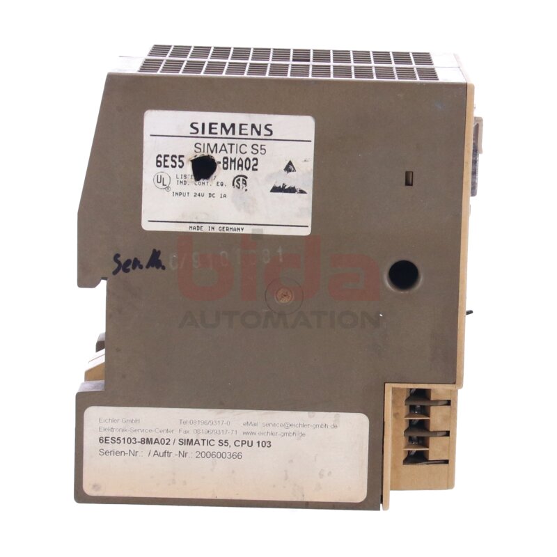 Siemens 6ES5103-8MA02 SIMATIC S5-100U CPU 103 Speicherprogrammierbare Steuerung Programmable logic controller