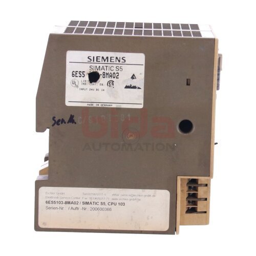 Siemens 6ES5103-8MA02 SIMATIC S5-100U CPU 103 Speicherprogrammierbare Steuerung Programmable logic controller