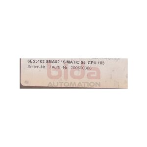 Siemens 6ES5103-8MA02 SIMATIC S5-100U CPU 103...