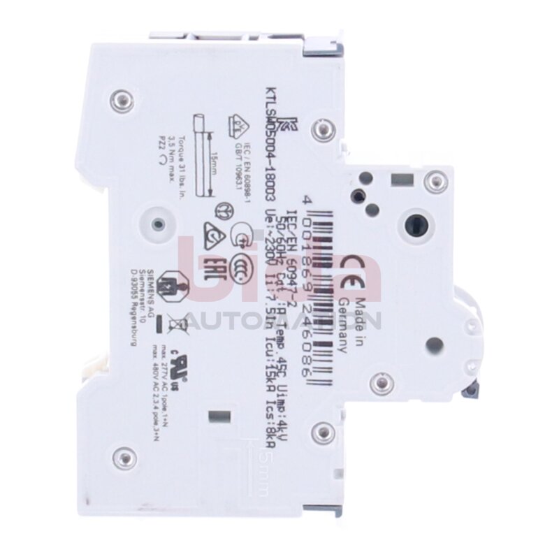 Siemens 5SY6120-7 / 5SY6 120-7 Leitungsschutzschalter 230/400V 6kA Circuit breaker