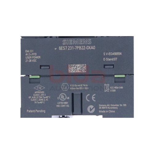 Siemens 6ES7231-7PB22-0XA0 / 6ES7 231-7PB22-0XA0 SIMATIC S7-200, Analogeingabe / Analog input  EM 231