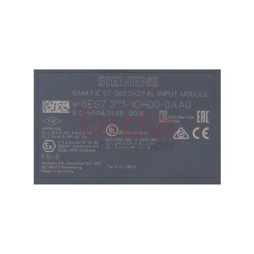 Siemens 6ES7321-1CH00-0AA0 SIMATIC S7-300 Digitaleingabe SM 321 Digital input