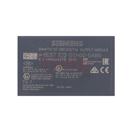 Siemens 6ES7322-5GH00-0AB0 SIMATIC S7-300 Digitalausgabe SM 322 Digital output