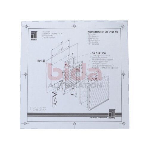 RITTAL SK 3161 1S / SK31611S (3161100) Austrittsfilter Outlet filter