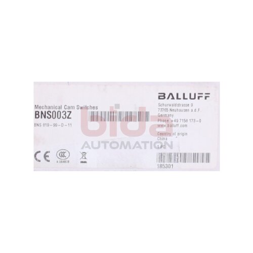 BALLUFF BNS003Z (BNS819-99-D-11) Mechanische Einzelpositionsschalter Mechanical single position switches