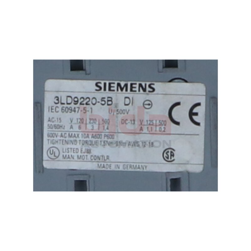 Siemens 3LD9220-5B / 3LD9 220-5B Hilfsschalter / Auxiliary switch