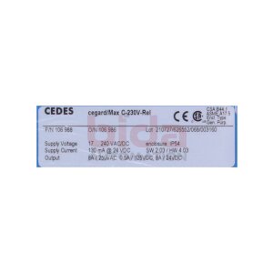 CEDES 106988 cegard/Max C-230-Rel Lichtvorhang Light curtain