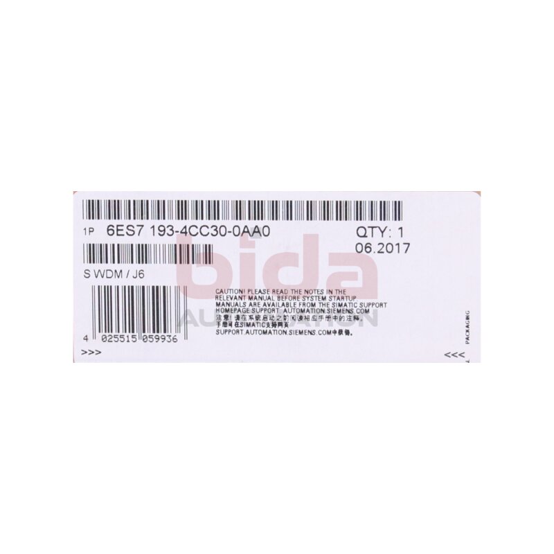 Siemens 6ES7193-4CC30-0AA0 / 6ES7 193-4CC30-0AA0 SIMATIC DP, Terminalmodul