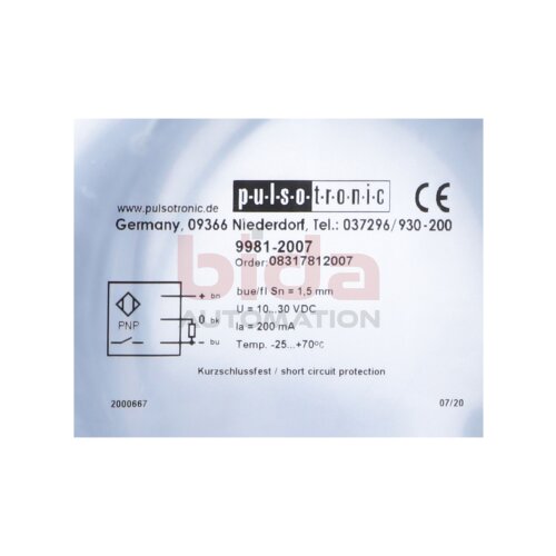PULSOTRONIC 9981-2007 Induktiver Sensor