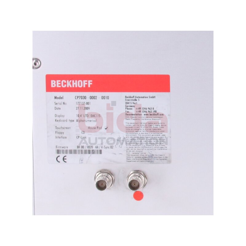 BECKHOFF CP7030-0002-0010 Bedienfeld Control Panel