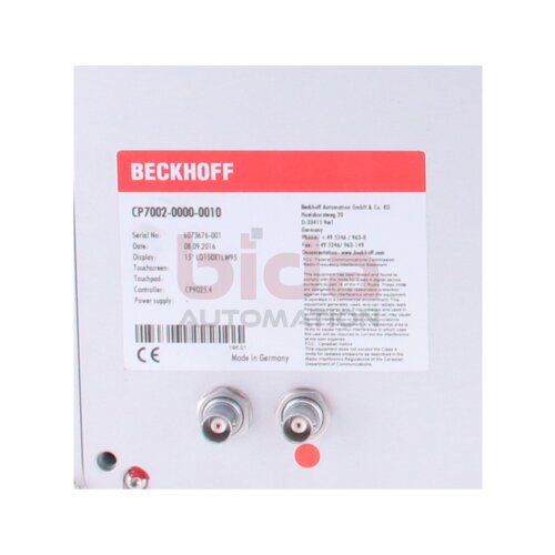 BECKHOFF CP7002-0000-0010 Bedienfeld Control Panel
