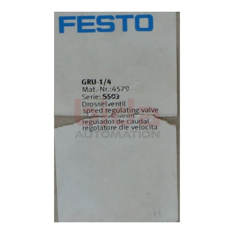 FESTO GRU-1/4 (4579) Drosselventil Speed regulating valve