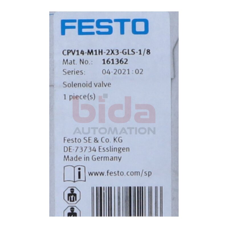 Festo CPV14-M1H-2X3-GLS-1/8 (161362) Magnetventil Magnetic valve