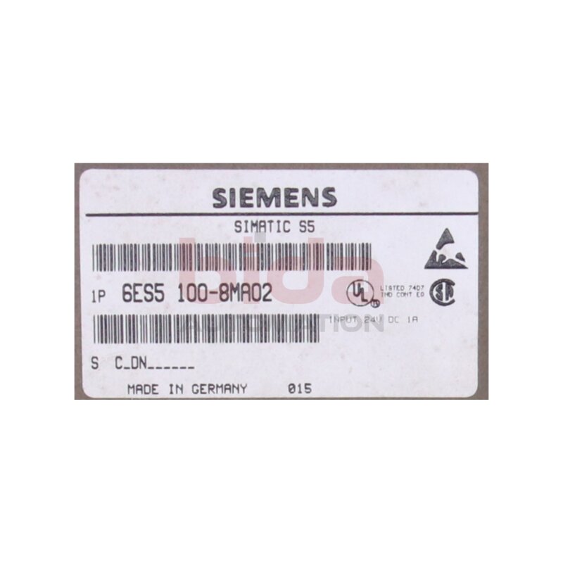 Siemens 6ES5 100-8MA02 / 6ES5100-8MA02 SIMATIC S5, CPU  DC 24V/9V