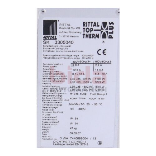 RITTAL SK 3305040 Wandanbau-K&uuml;hlger&auml;t Wall-mounted cooling unit