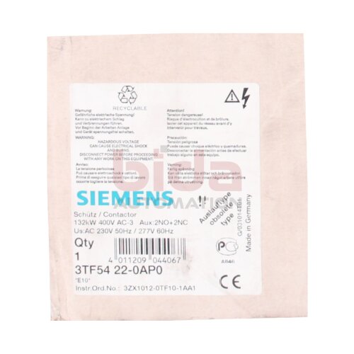 Siemens 3ZX1012-0TF10-1AA1 Sch&uuml;tz Contactor