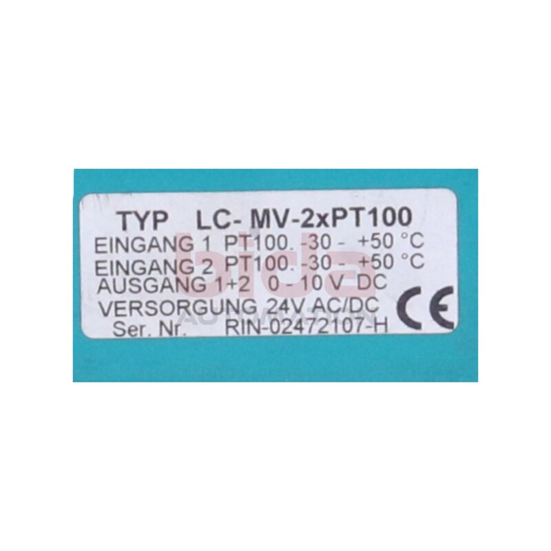 RINCK ELECTRONIC LC-MV-2xPT100 Messverst&auml;rker Measuring-Amplifier