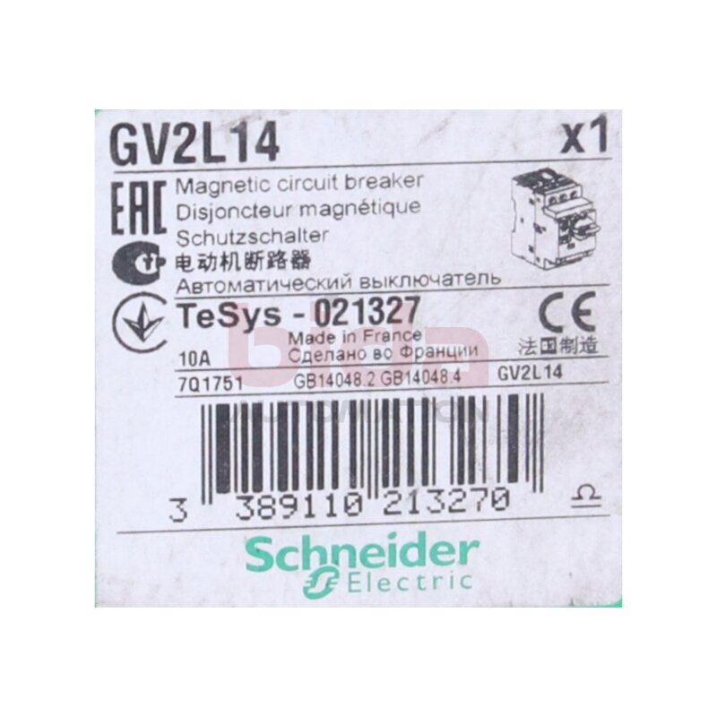 Schneider Electric GV2L14 Motorschutzschalter / motor protection switch 10A