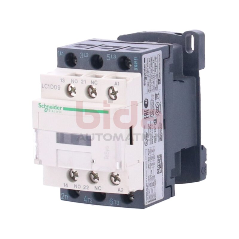 Schneider Electric LC1D09V7 Leistungssch&uuml;tz / Power contactor LC1D 3p, +1S+1&Ouml;, 4 kW, 9 A, 400 V AC3, Spule 400 V AC
