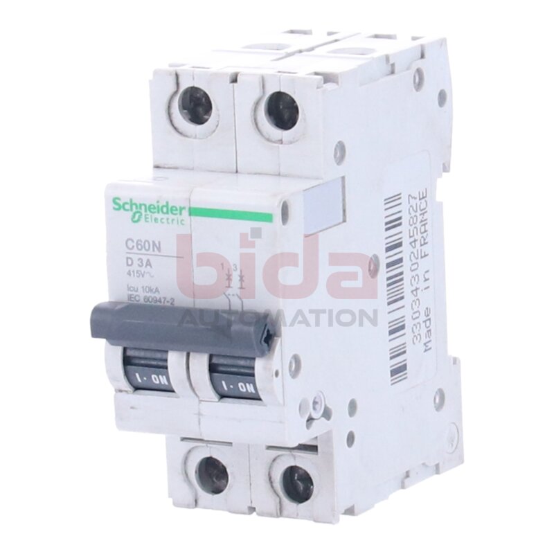Schneider C60N, Kurve D, 2 P, 3A/440V AC Multi 9 OEM LS-Schalter C60N 2-polig 16A B-Char. 10kA IEC60947-2
