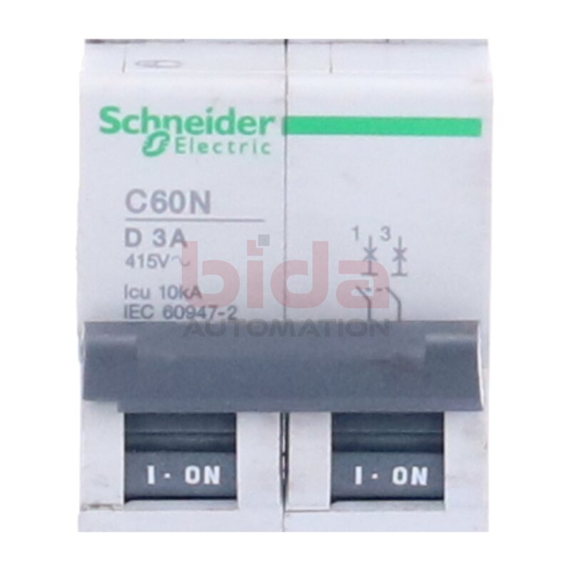 Schneider C60N, Kurve D, 2 P, 3A/440V AC Multi 9 OEM LS-Schalter C60N 2-polig 16A B-Char. 10kA IEC60947-2