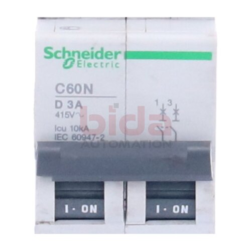 Schneider C60N, Kurve D, 2 P, 3A/440V AC Multi 9 OEM LS-Schalter C60N 2-polig 16A B-Char. 10kA IEC60947-2
