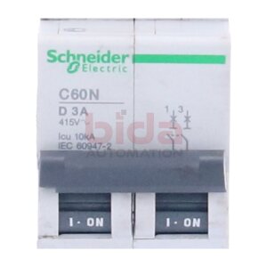 Schneider C60N, Kurve D, 2 P, 3A/440V AC Multi 9 OEM...