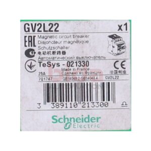 Schneider GV2L22 Schutzschalter Circuit breaker TeSys -...